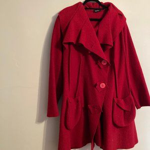 Red boiled wool jacket
